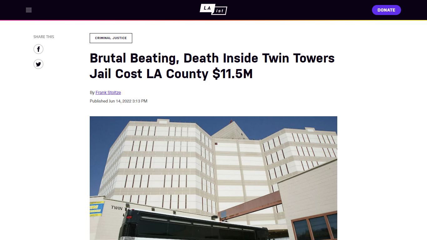 Brutal Beating, Death Inside Twin Towers Jail Cost LA County $11.5M